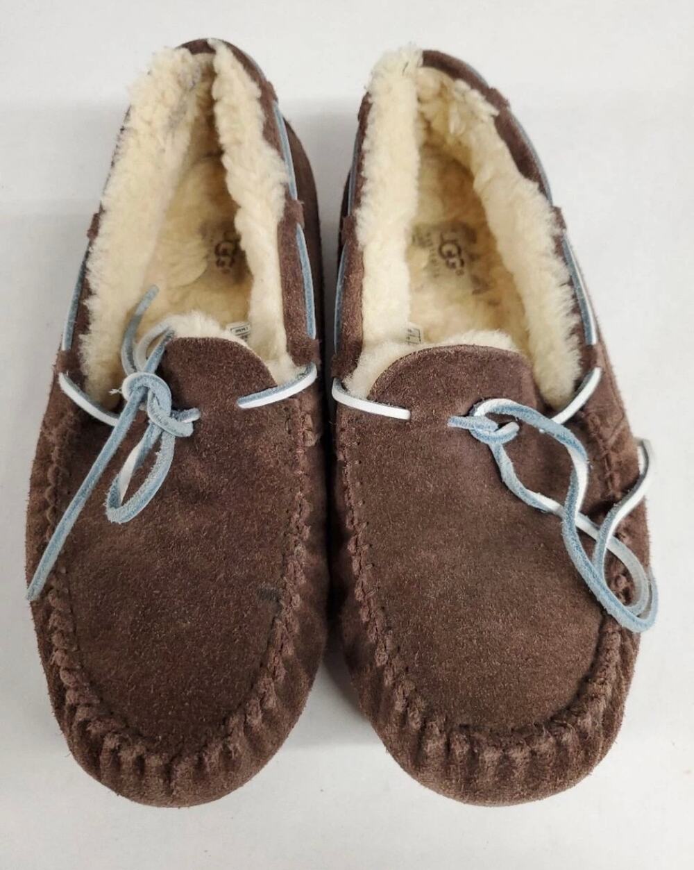 UGG Dakota Water-Resistant Brown Suede Slippers Sz. 10